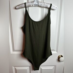 Poof! Olive Green (olive green ) Ribbed Bodysuit